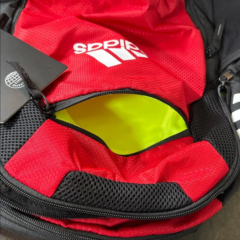 Unisex Adidas Stadium 3 Backpack Team Power Red Soccer Ball CleatCompartment NWT